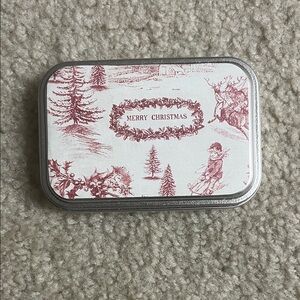 Merry Christmas Holiday Tin - Red and White